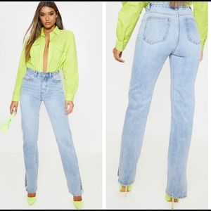 PLT Split Hem Jeans Light wash size 8 NWT